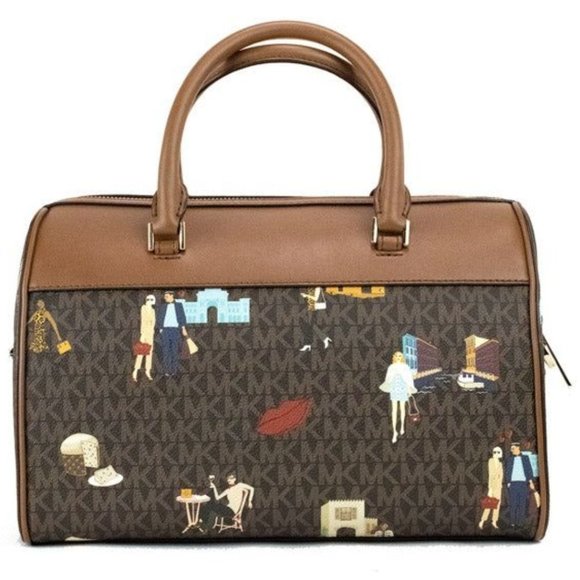 NEW Michael Kors Jet Set Girls Medium Duffle Bag Brown Crossbody Handbag Purse - Picture 5 of 11